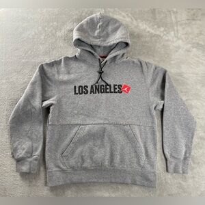 Nike Air Jordan Los Angeles Pullover Hoodie Sweatshirt Sweater Size Large Gray